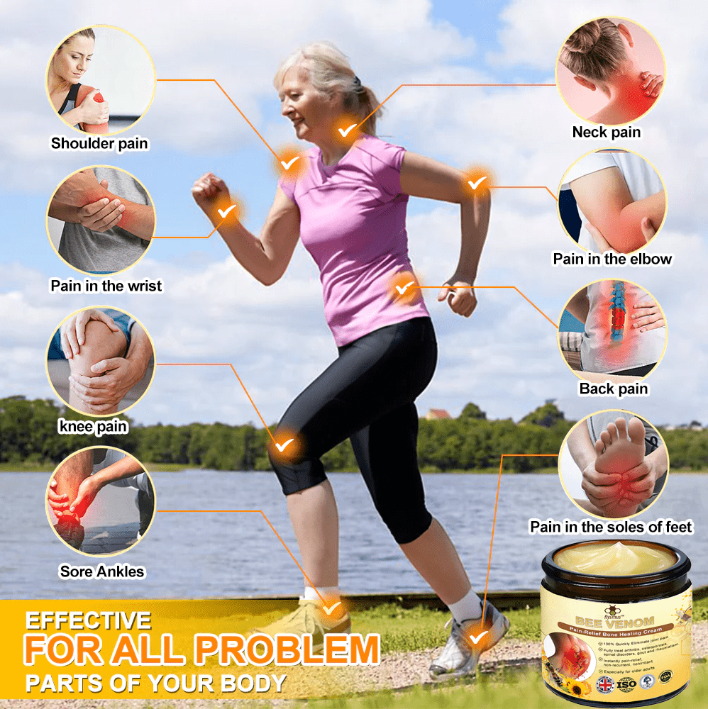 ✅Official Store: flysmus™ Bee-Venom Pain-Relief Bone Healing Cream👨‍⚕️UK Osteopathic Medical Association （BOA）Approved(Reducing joint swelling, pain, stiffness, redness, warmth, soreness, and joint fatigue)